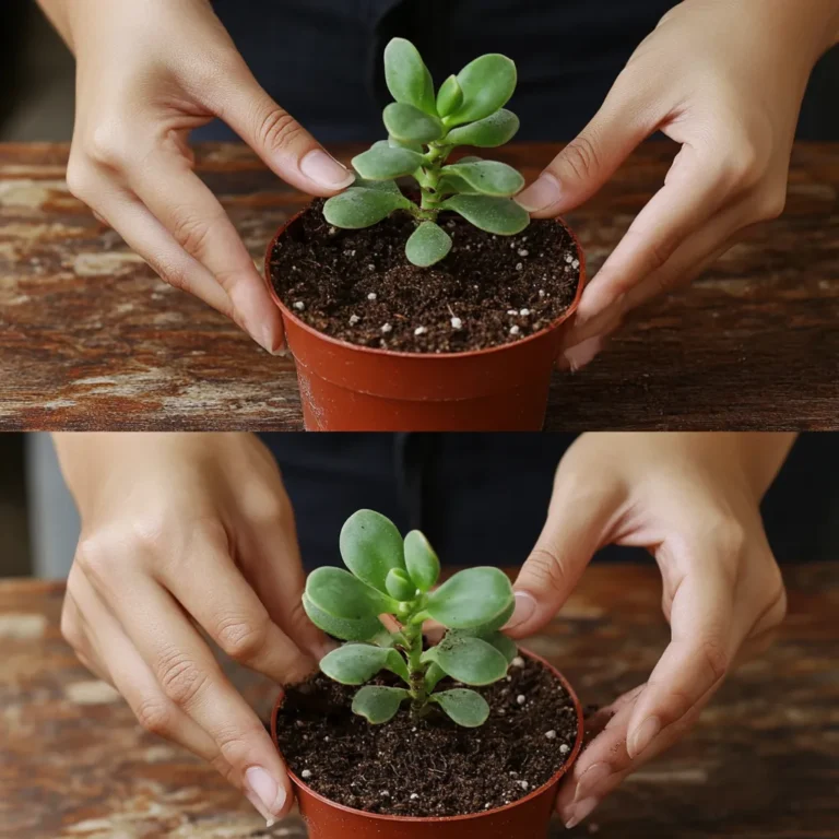 jade plant stem in soil