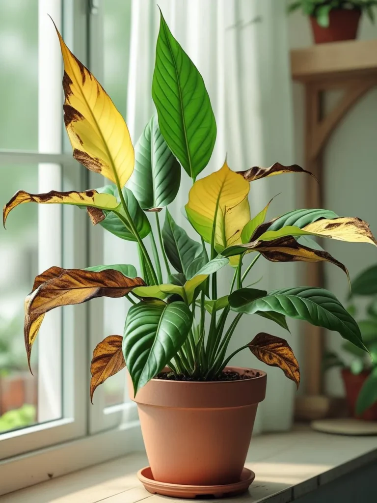 Yellow leaves on houseplants
